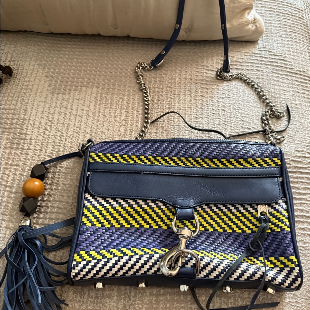 Rebecca Minkoff Navy and Yellow Patterned Crossbody Bag